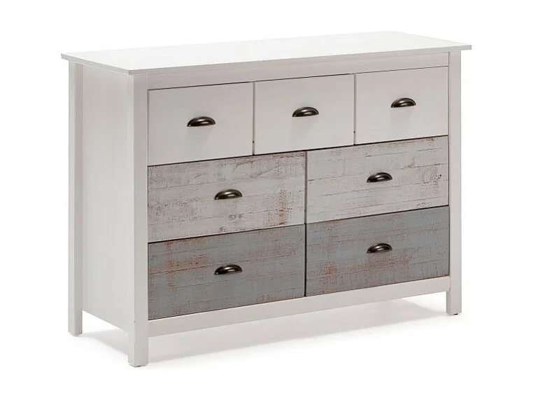 Cómoda Ocean 7 cajones Blanco - Vintage Colors