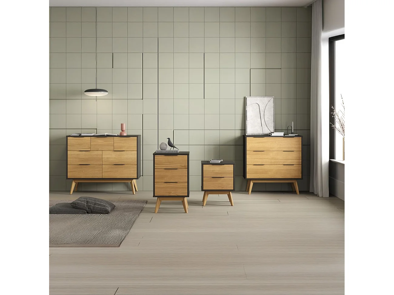 Cómoda Numa Gris Alpino - Oak