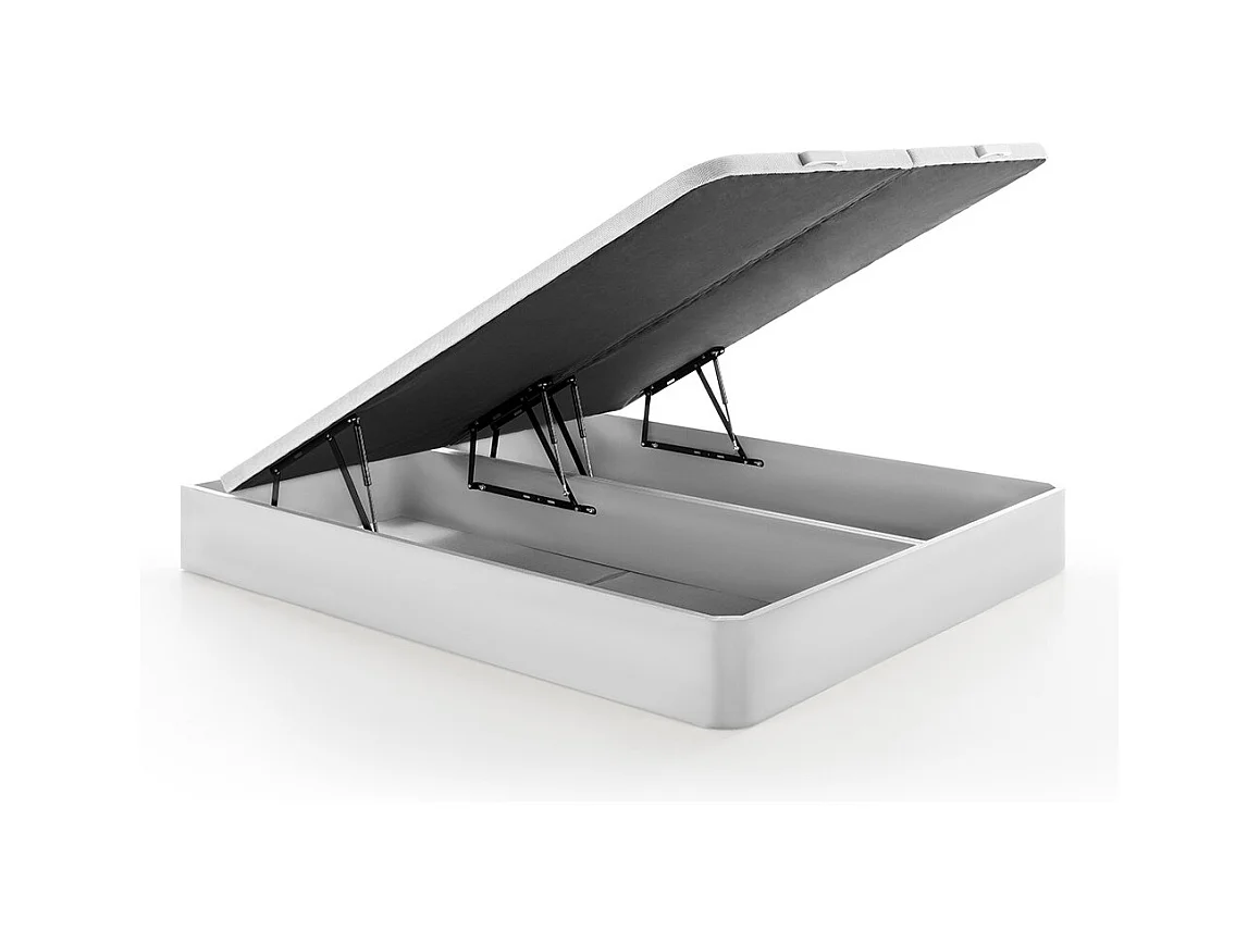 Ensemble 180 x 200 cm sommier coffre blanc + matelas hybride ressorts ensachés 7 zones et mémoire de forme ép.30cm - ILYROS de YSMÉE