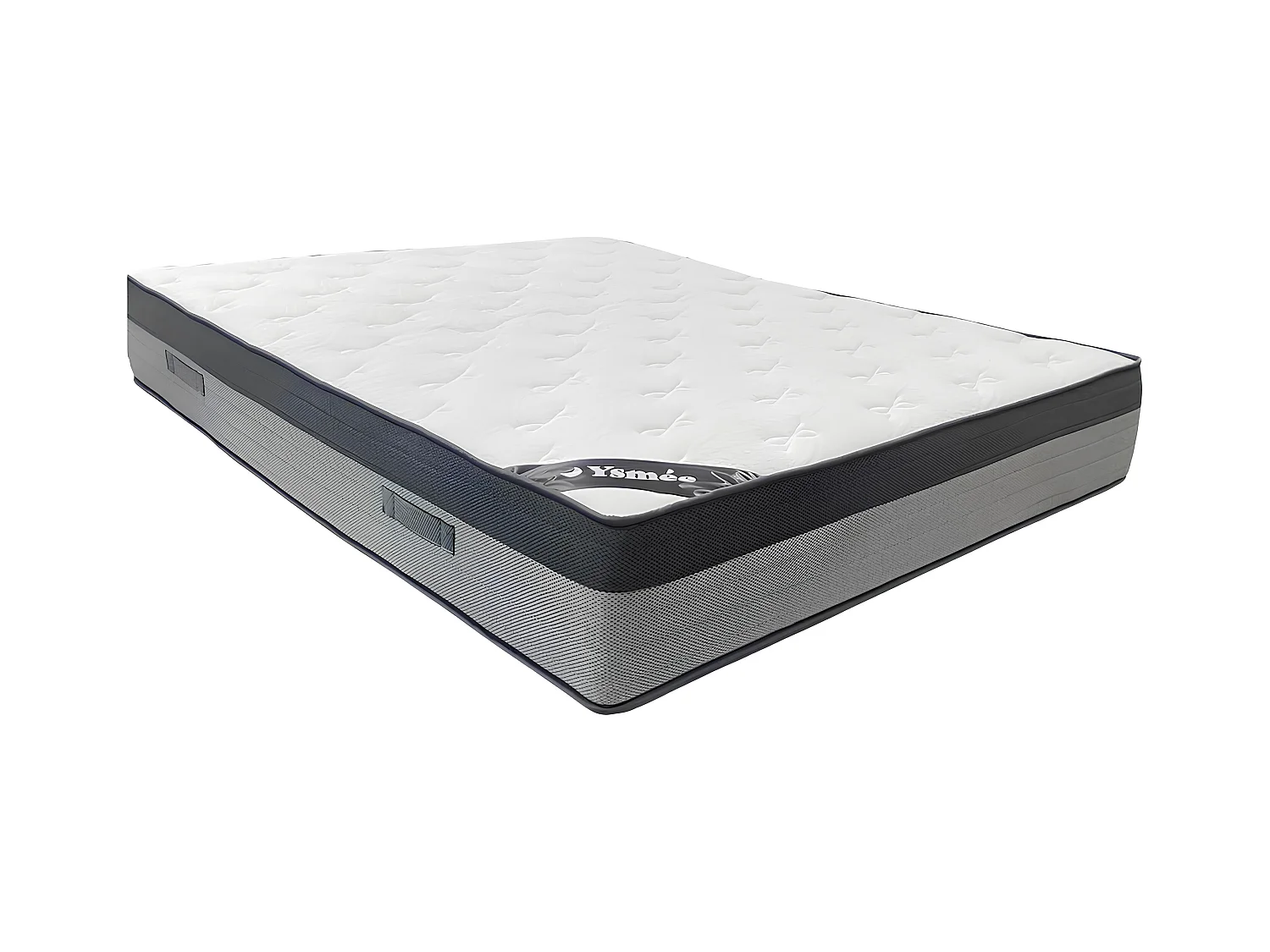 Ensemble 160 x 200 cm sommier tapissier + matelas hybride ressorts ensachés 7 zones et mémoire de forme ép.30cm - ILYROS de YSMÉE