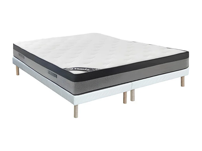 Set 180 x 200 cm rete a doghe + materasso ibrido molle insacchettate 7 zone e memory foam sp.30cm - ILYROS di YSMÉE