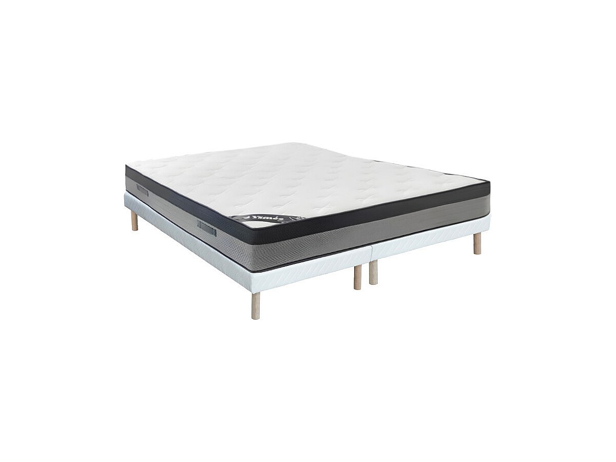 Bett-Set 180 x 200 cm, Polsterbett + Hybridmatratze 7-Zonen-Taschenfederker günstig online kaufen