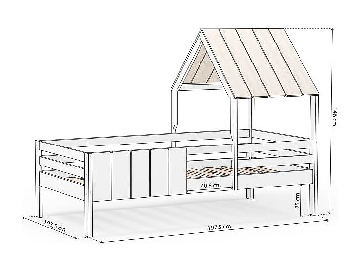 Cama cabaña Koti Blanco - Oak