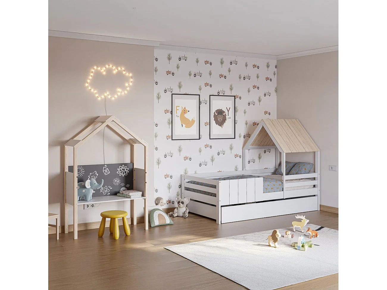 Cama cabaña Koti Blanco - Oak