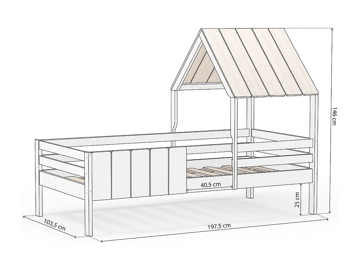 Cama cabaña Koti Blanco - Oak