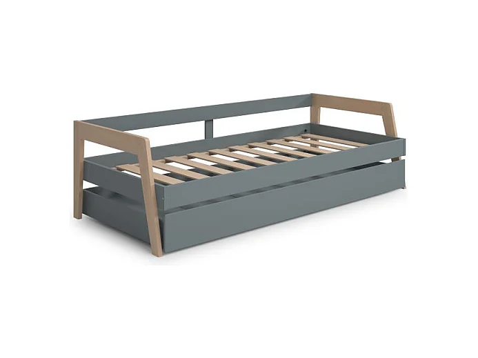 Cama doble juvenil Misty Haze Verde Salvia - Oak Soft