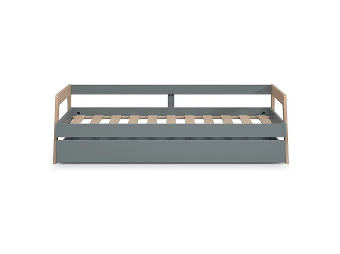 Cama doble juvenil Misty Haze Verde Salvia - Oak Soft