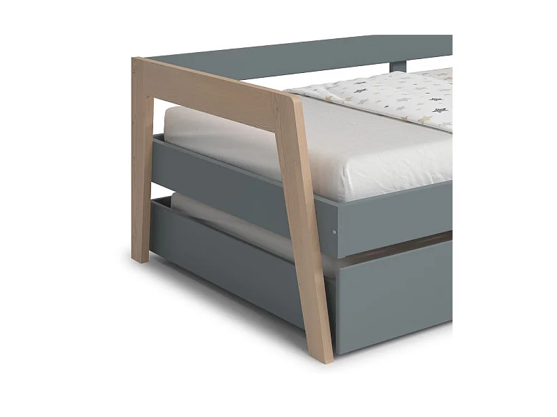 Cama doble juvenil Misty Haze Verde Salvia - Oak Soft