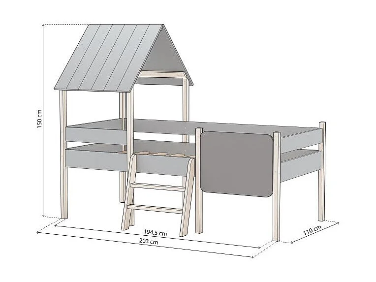 Cama cabaña Mokibed Verde Salvia - Oak Soft
