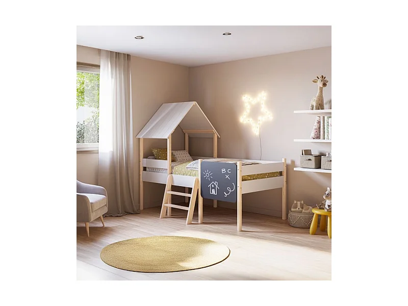 Cama cabaña Mokibed Blanco - Oak Soft
