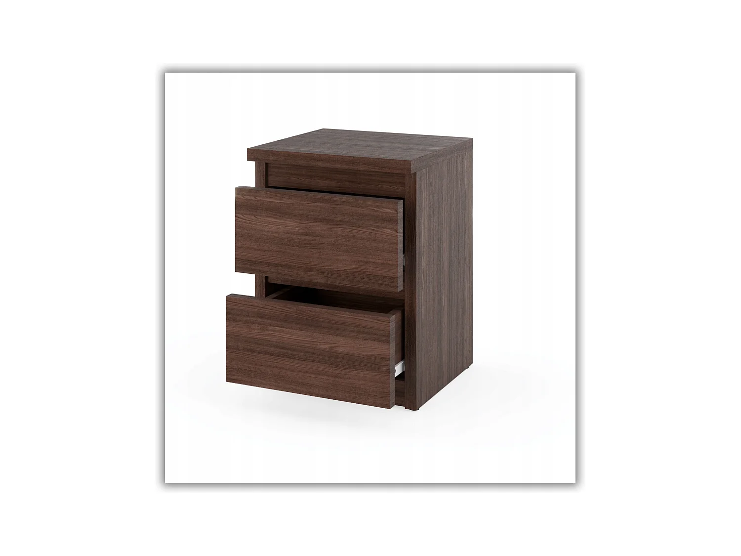 Table de chevet Chêne Wenge 30x30x42CM 2 tiroirs-meuble de nuit pour chambre à coucher