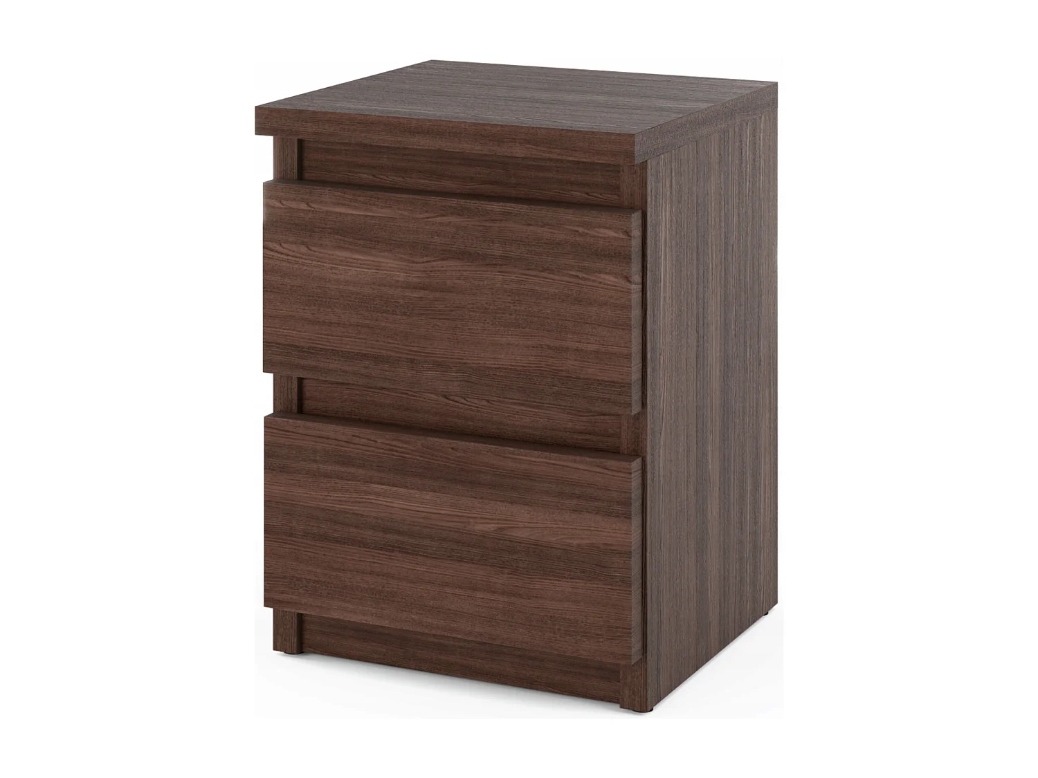 Table de chevet Chêne Wenge 30x30x42CM 2 tiroirs-meuble de nuit pour chambre à coucher