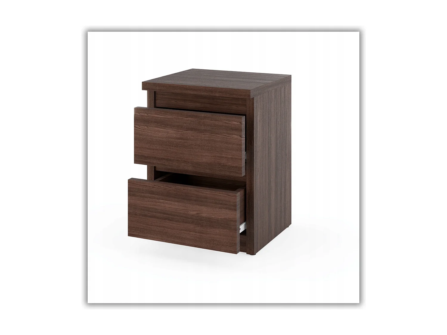 Table de chevet Chêne Wenge 30x30x42CM 2 tiroirs-meuble de nuit pour chambre à coucher