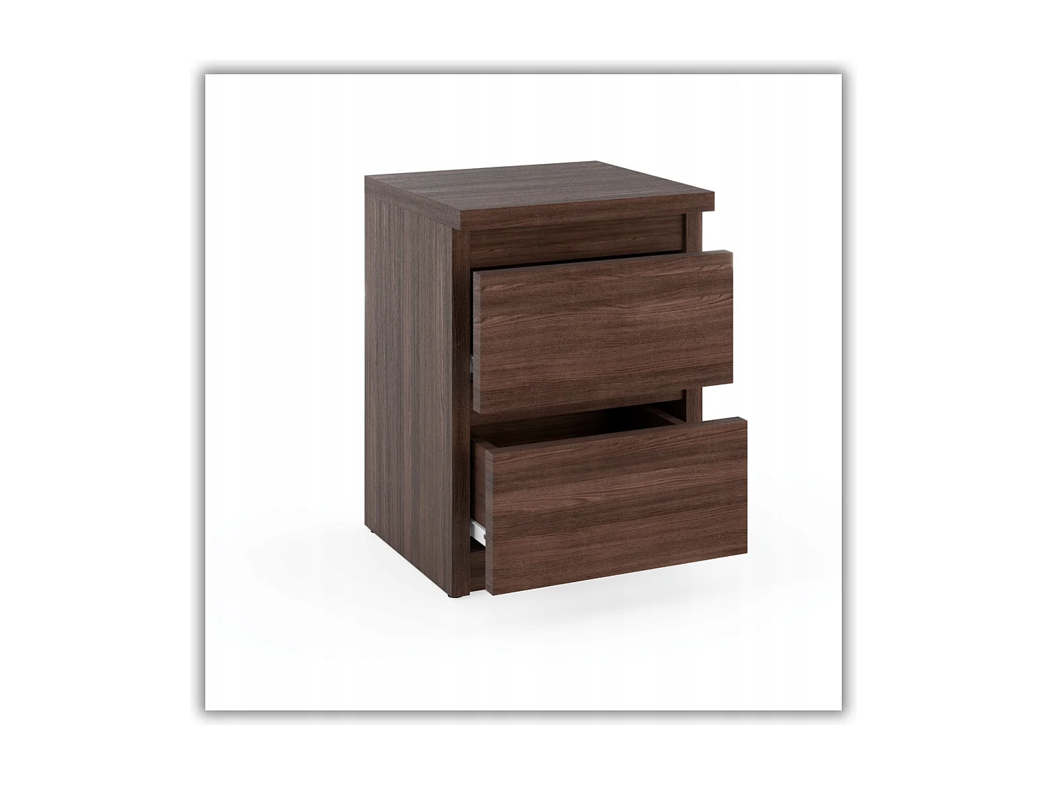 Table de chevet Chêne Wenge 30x30x42CM 2 tiroirs-meuble de nuit pour chambre à coucher