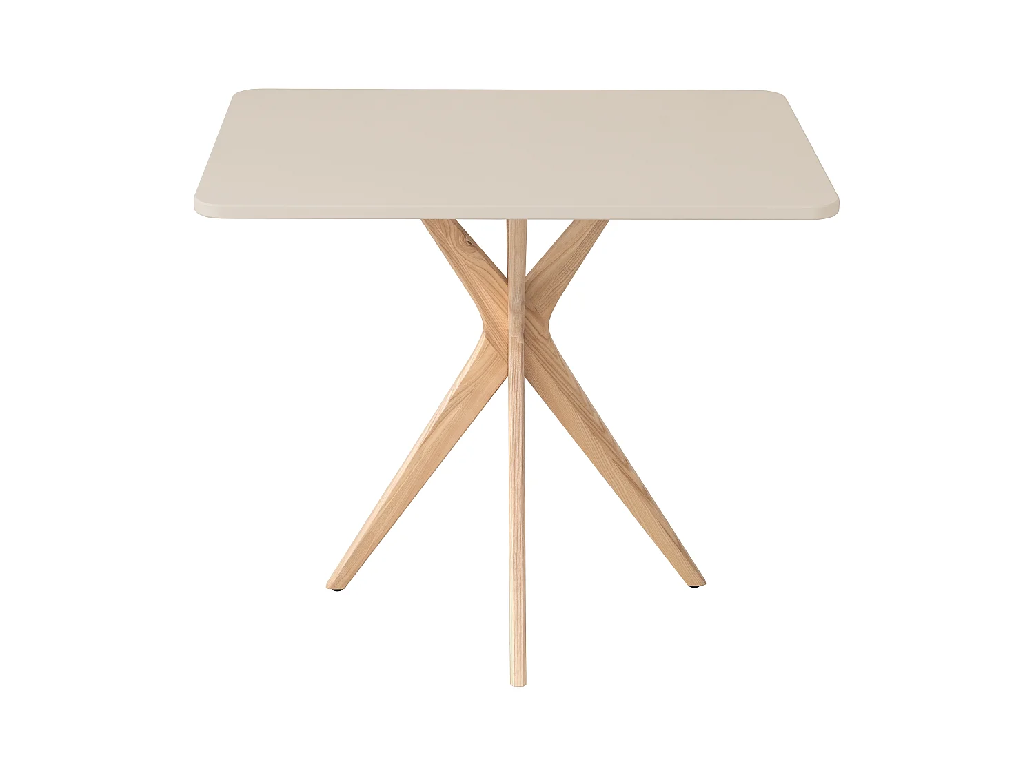 Petite table à manger rectangulaire Jubi 55x80cm Beige Brun