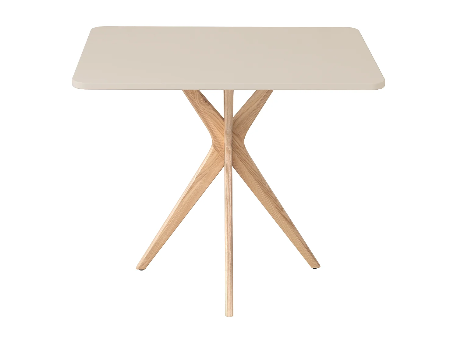 Petite table à manger rectangulaire Jubi 55x80cm Beige Brun
