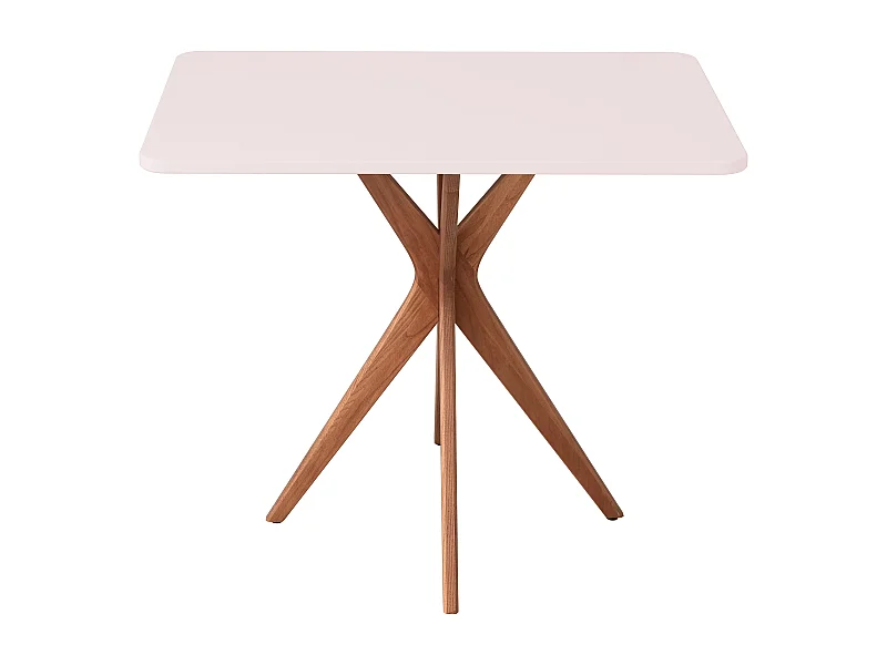 Kleiner rechteckinger Esstisch Jubi 55x80cm Pudriges Rosa Eichenbeinen