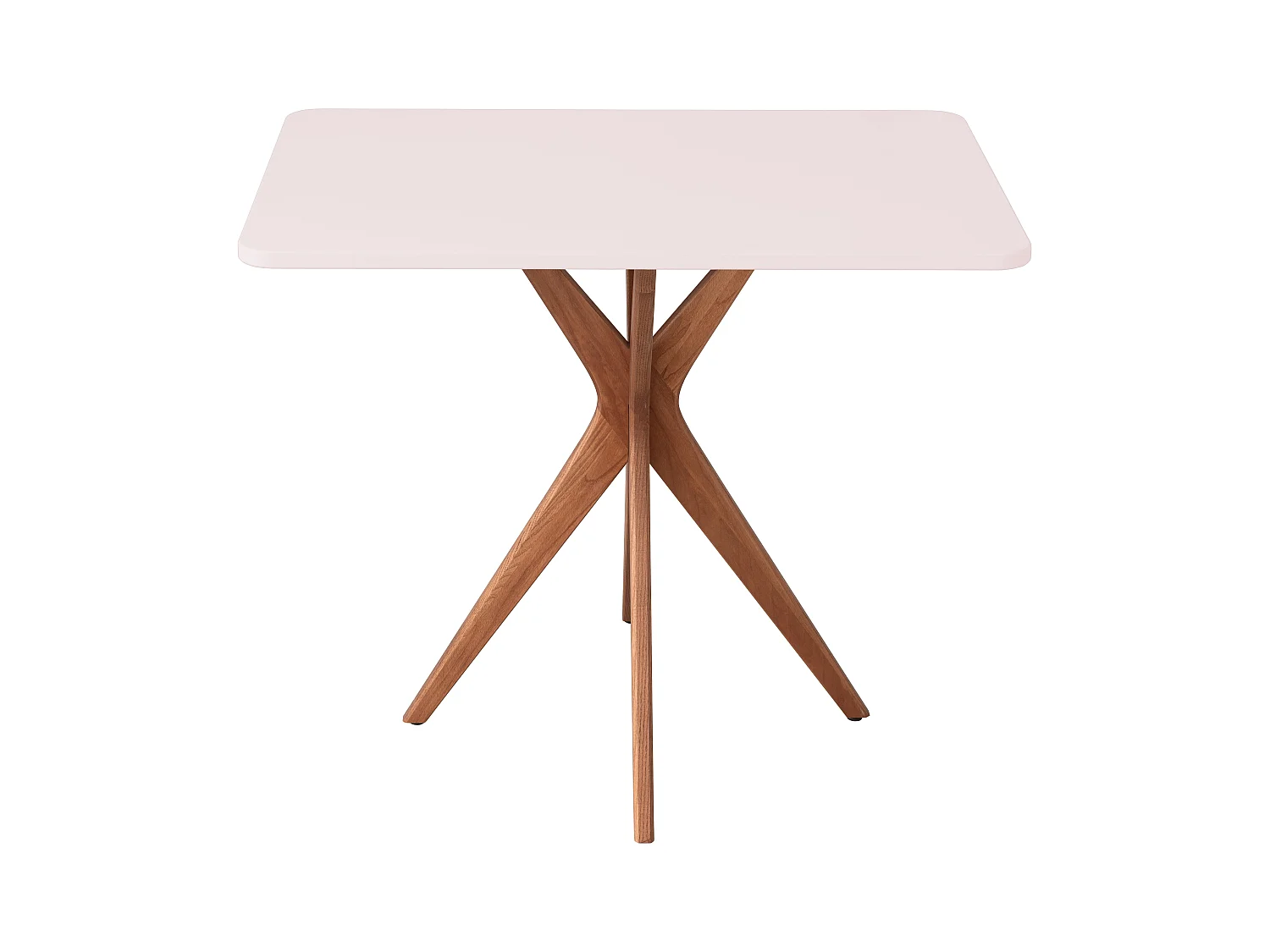 Petite table à manger rectangulaire Jubi 55x80cm Rose Poudré Chêne