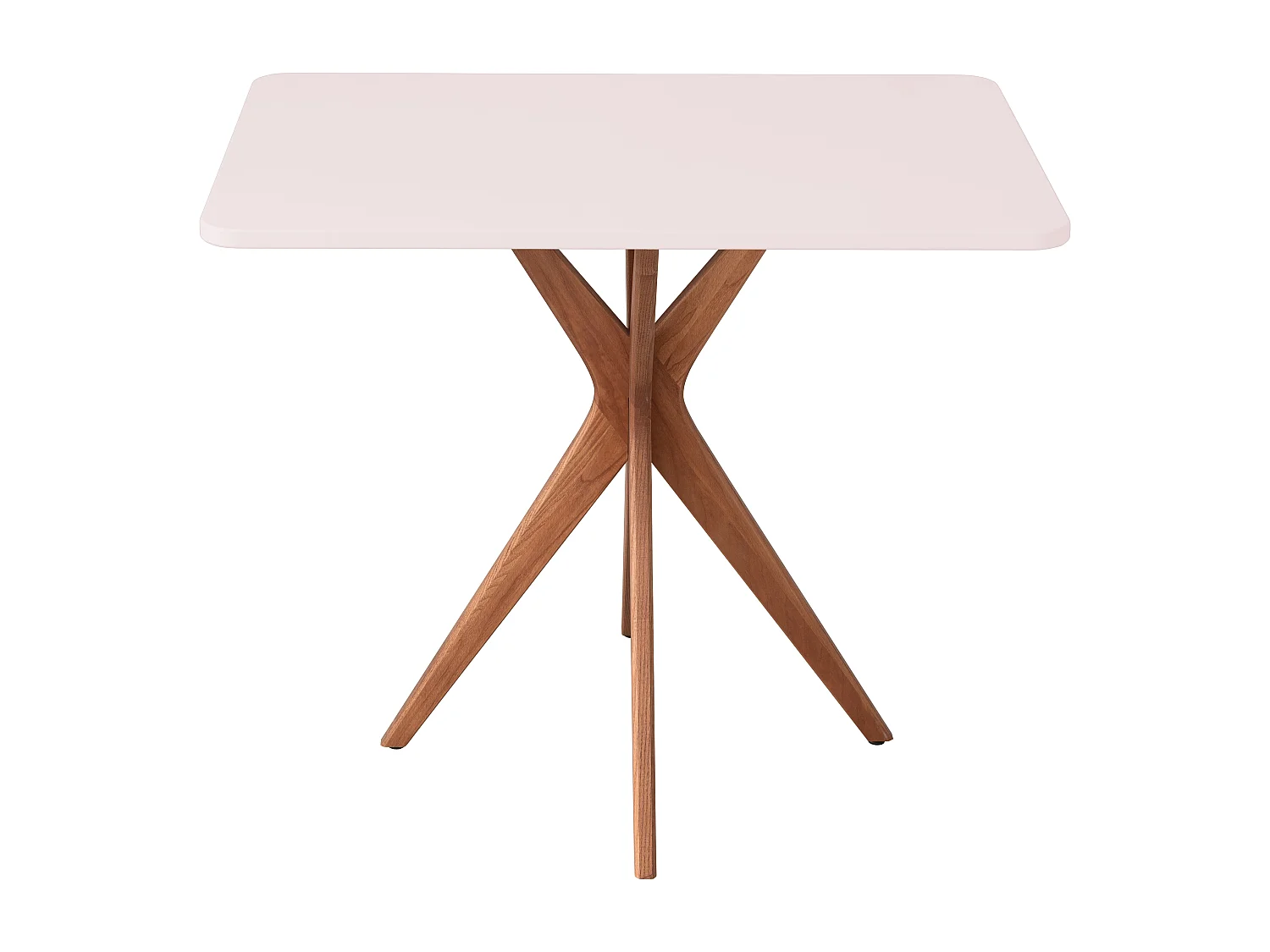 Kleiner rechteckinger Esstisch Jubi 55x80cm Pudriges Rosa Eichenbeinen