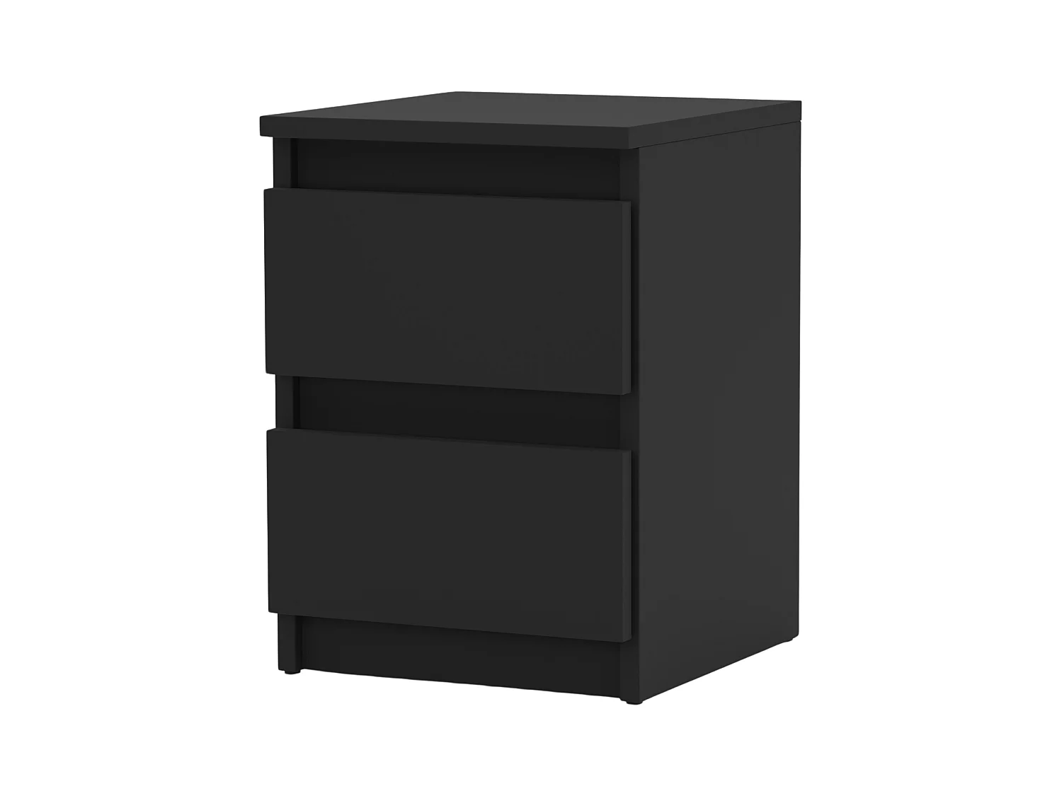 Table de chevet Noir 30x30x42CM 2 tiroirs -meuble de nuit pour chambre à coucher loft