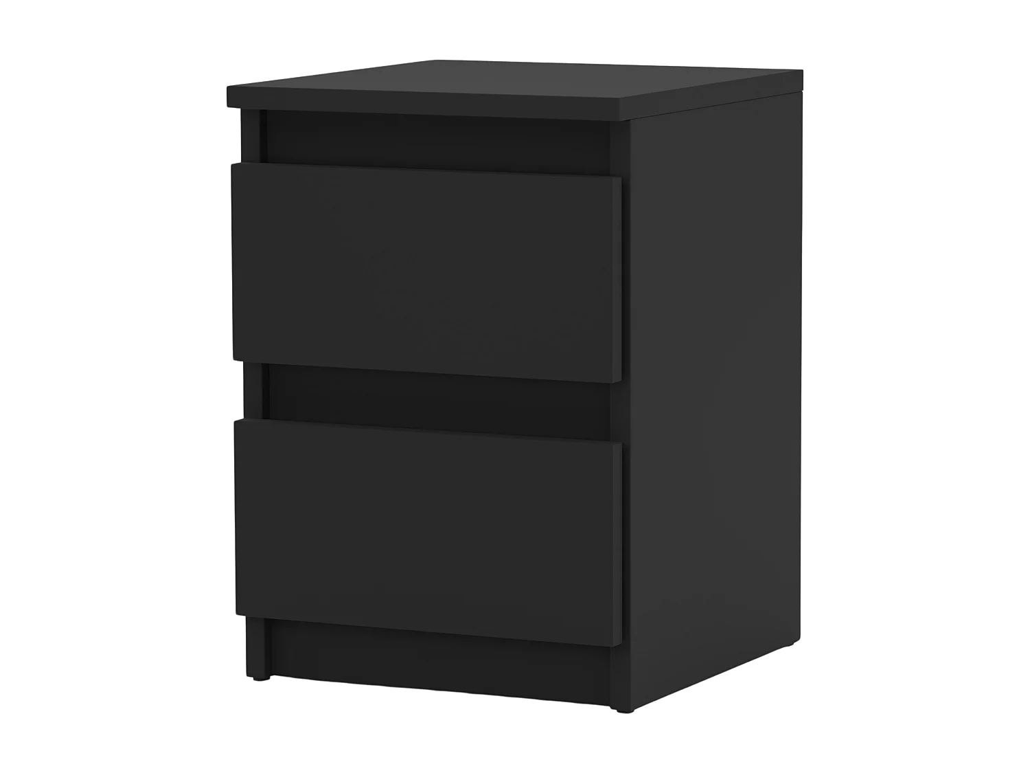 Table de chevet Noir 30x30x42CM 2 tiroirs -meuble de nuit pour chambre à coucher loft