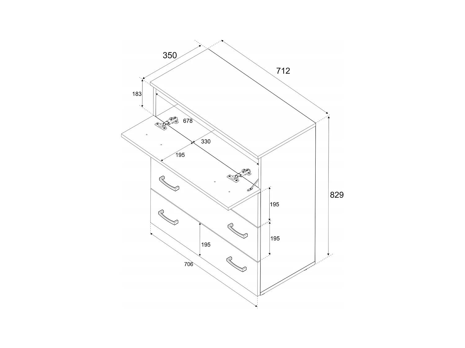 Armoire à chaussures en Gris +chêne wotan 71x82,9x35 cm – meuble de rangement avec 4 étagères