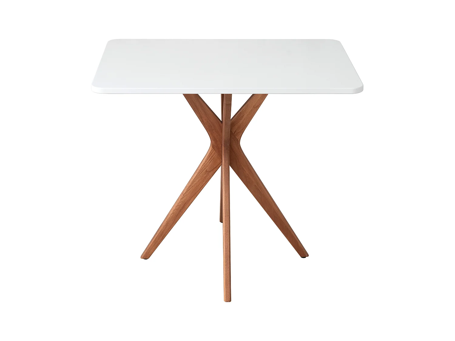 Kleine rechthoekige eettafel Jubi 55x80cm Wit met eiken poten