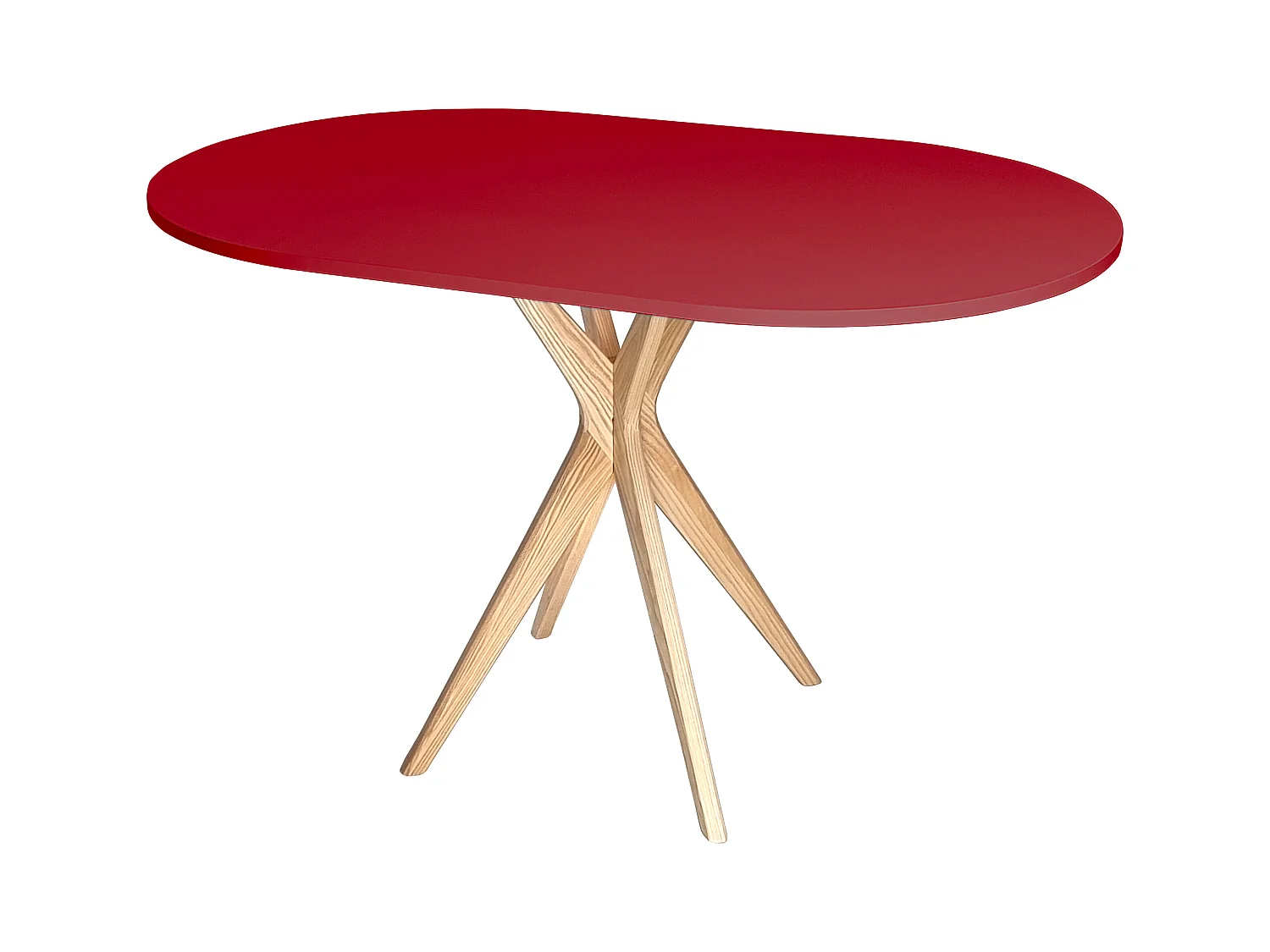 Table à manger ovale 75x100cm Jubi Rouge Pur