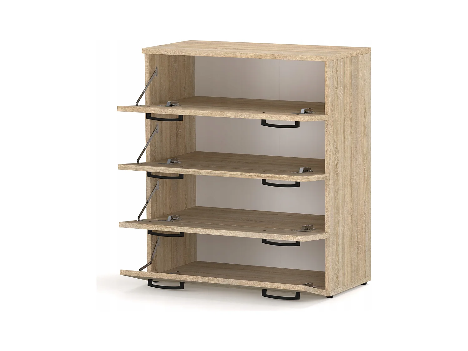 Armoire à chaussures en chêne sonoma 71x82,9x35 cm – meuble de rangement avec 4 étagères