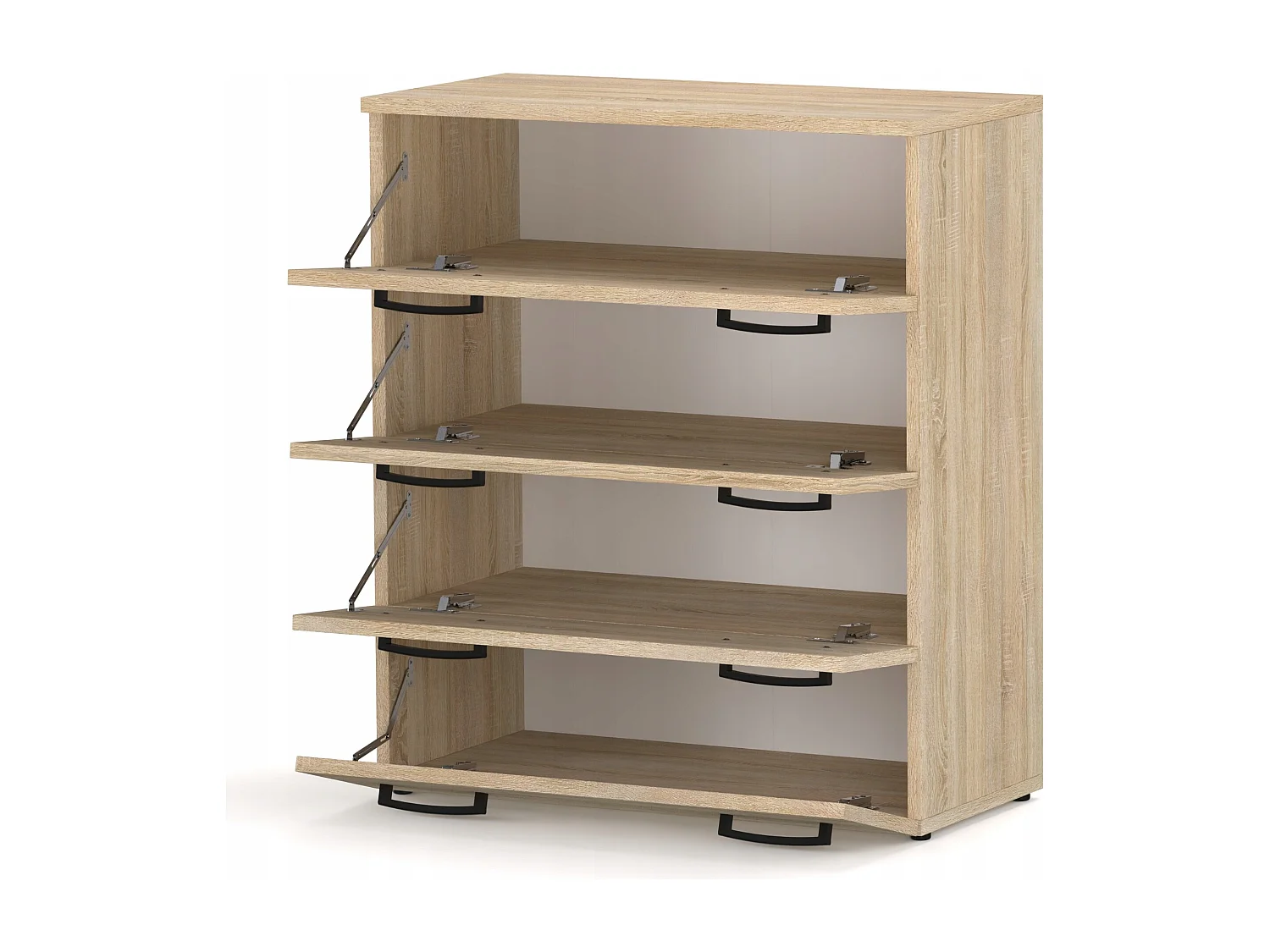 Armoire à chaussures en chêne sonoma 71x82,9x35 cm – meuble de rangement avec 4 étagères