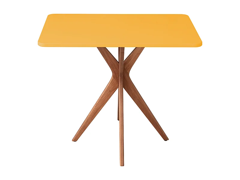 Petite table à manger rectangulaire Jubi 55x80cm Jaune Genët Chêne