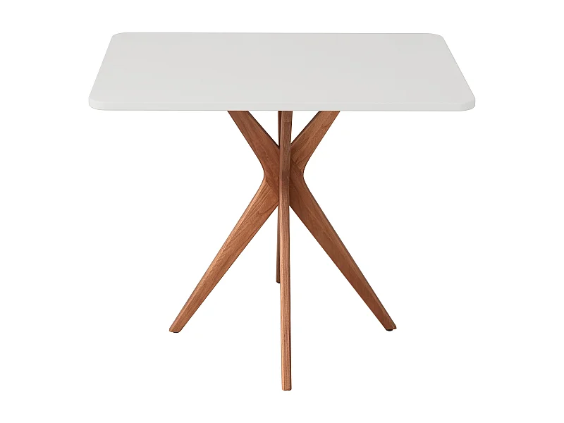 Kleiner rechteckinger Esstisch Jubi 55x80cm Perlgrau Eichenbeinen