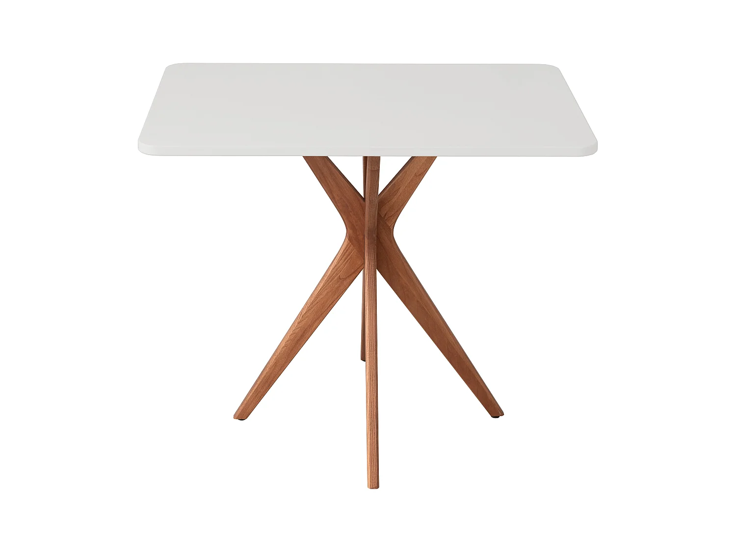 Kleine rechthoekige eettafel Jubi 55x80cm Parelgrijs met eiken poten