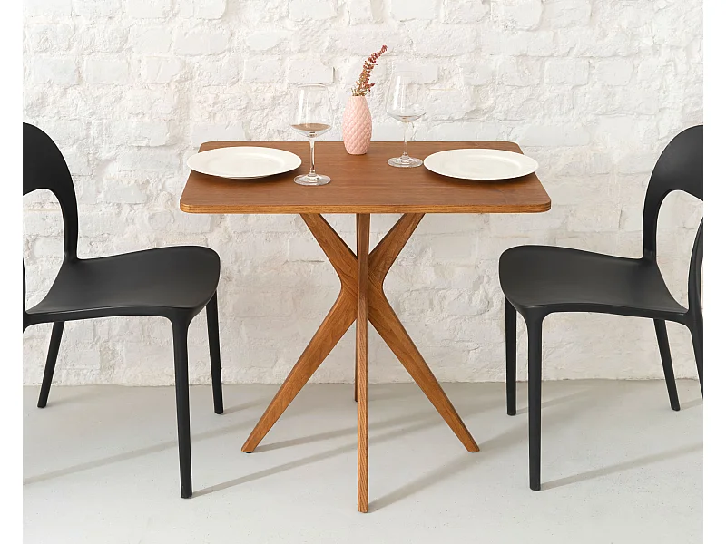 Petite table à manger rectangulaire Jubi 55x80cm Chêne