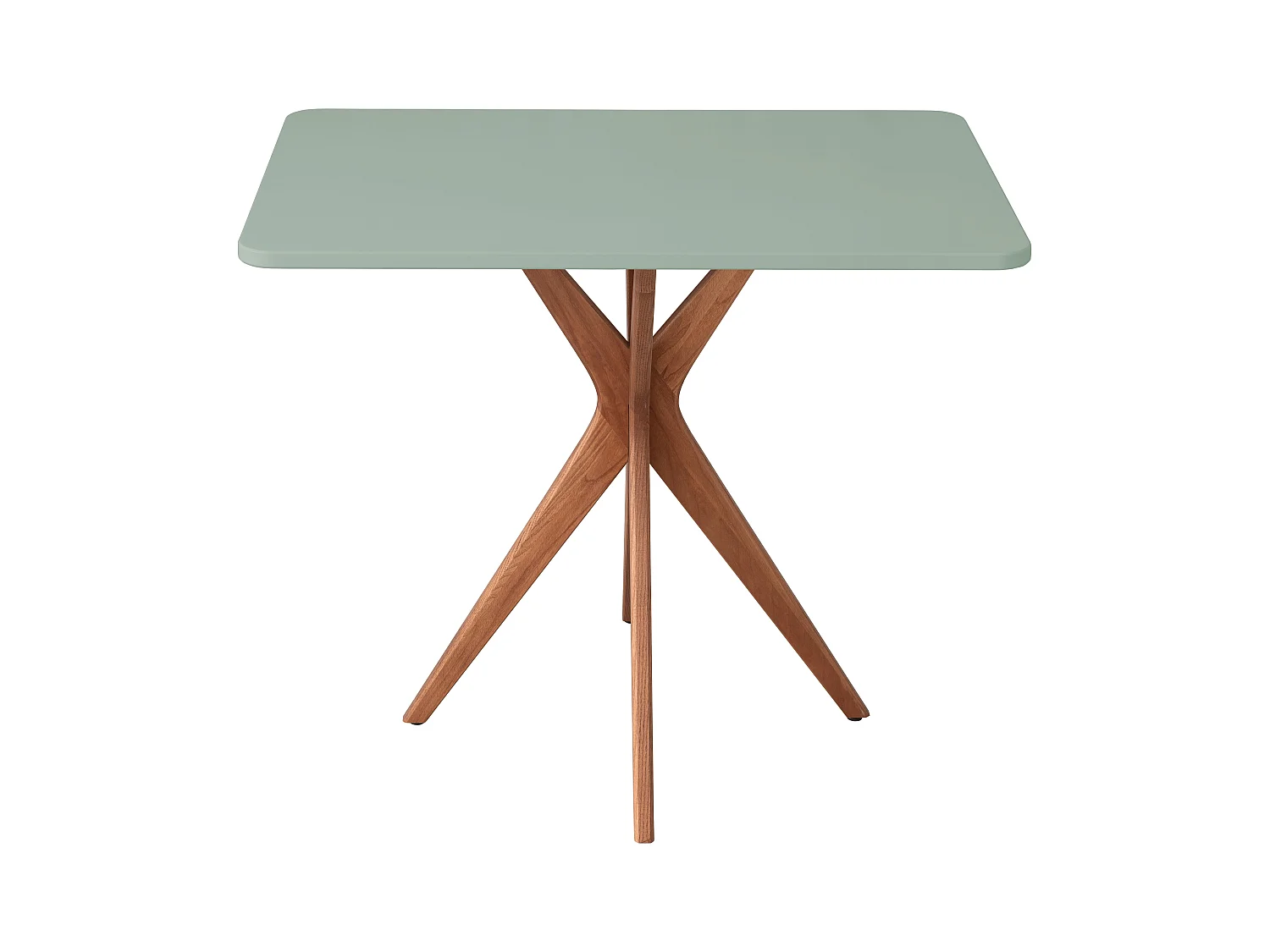 Petite table à manger rectangulaire Jubi 55x80cm Vert Sauge Chêne