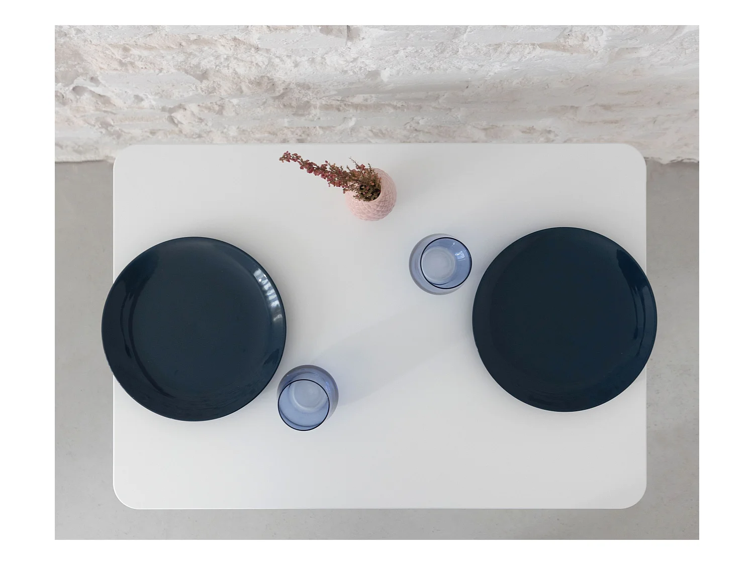 Petite table à manger rectangulaire Jubi 55x80cm Vert Sauge Chêne