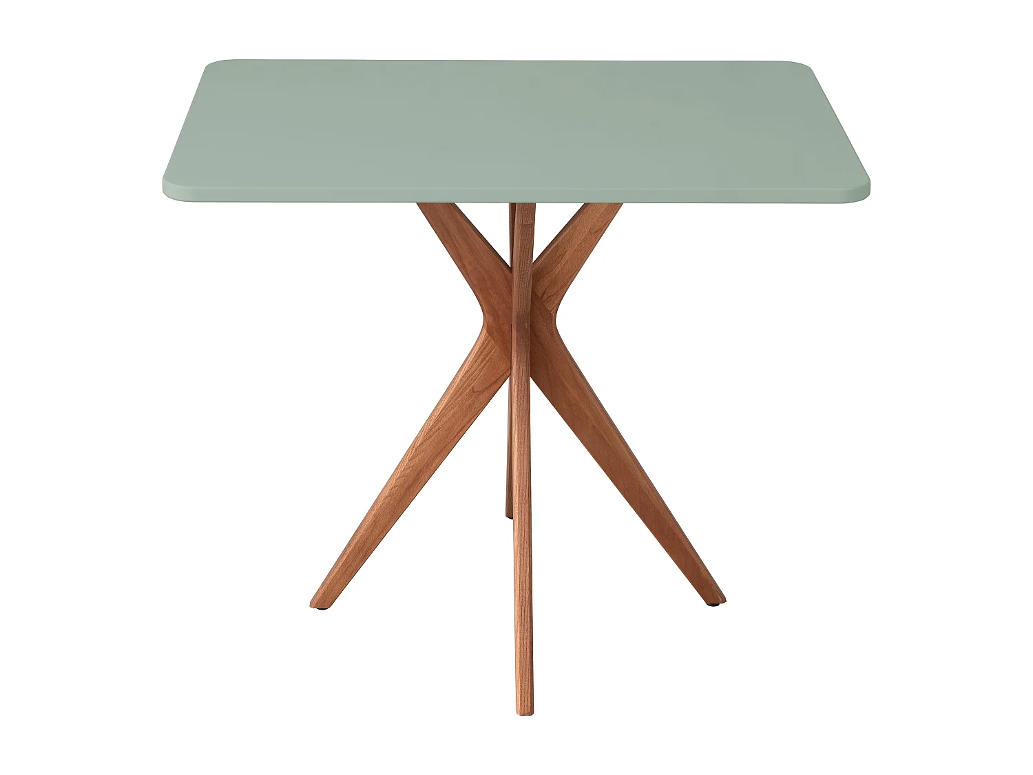 Petite table à manger rectangulaire Jubi 55x80cm Vert Sauge Chêne