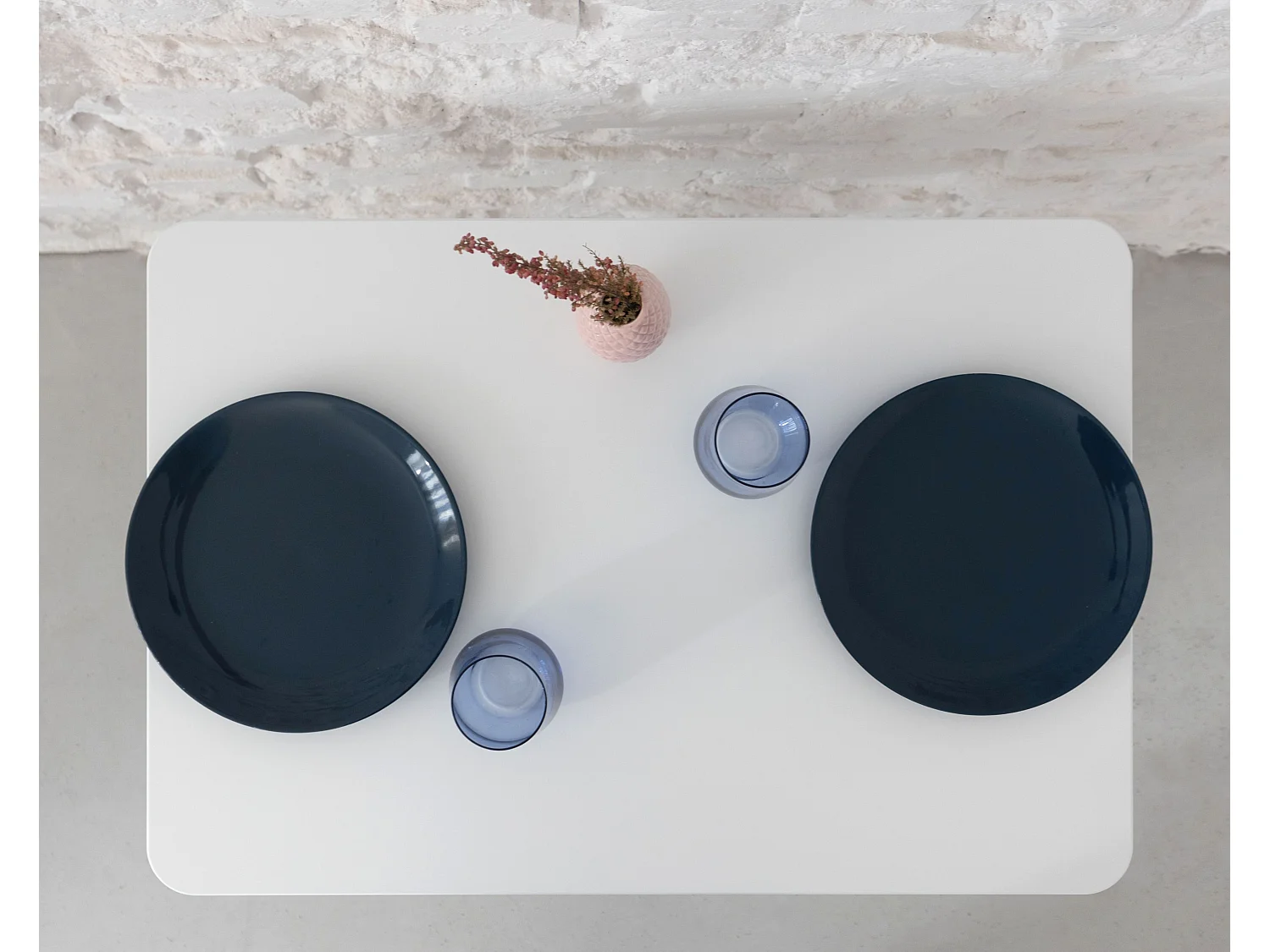 Petite table à manger rectangulaire Jubi 55x80cm Vert Sauge Chêne