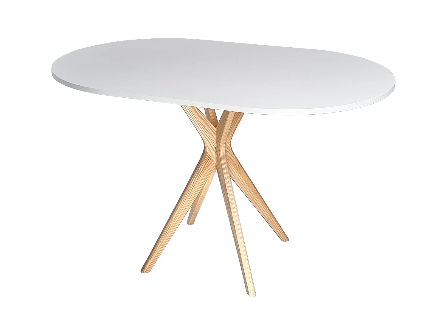 Table à manger ovale 75x100cm Jubi Blanc