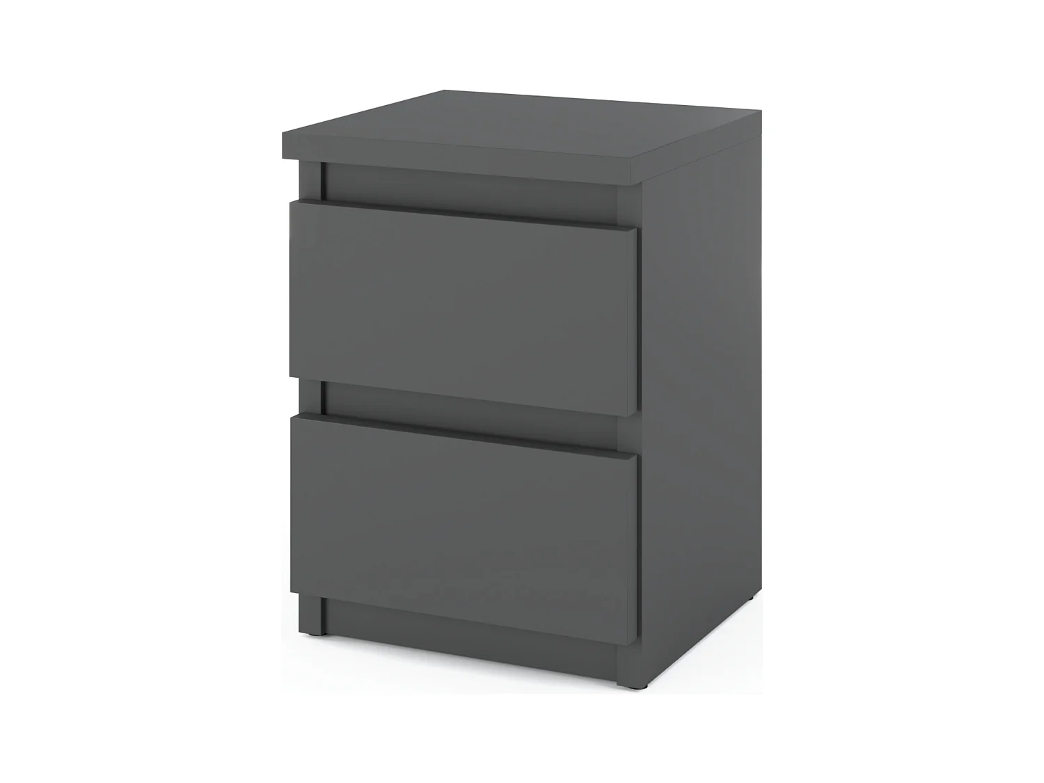 Table de chevet Gris  30x30x42CM 2 tiroirs -meuble de nuit pour chambre à coucher loft