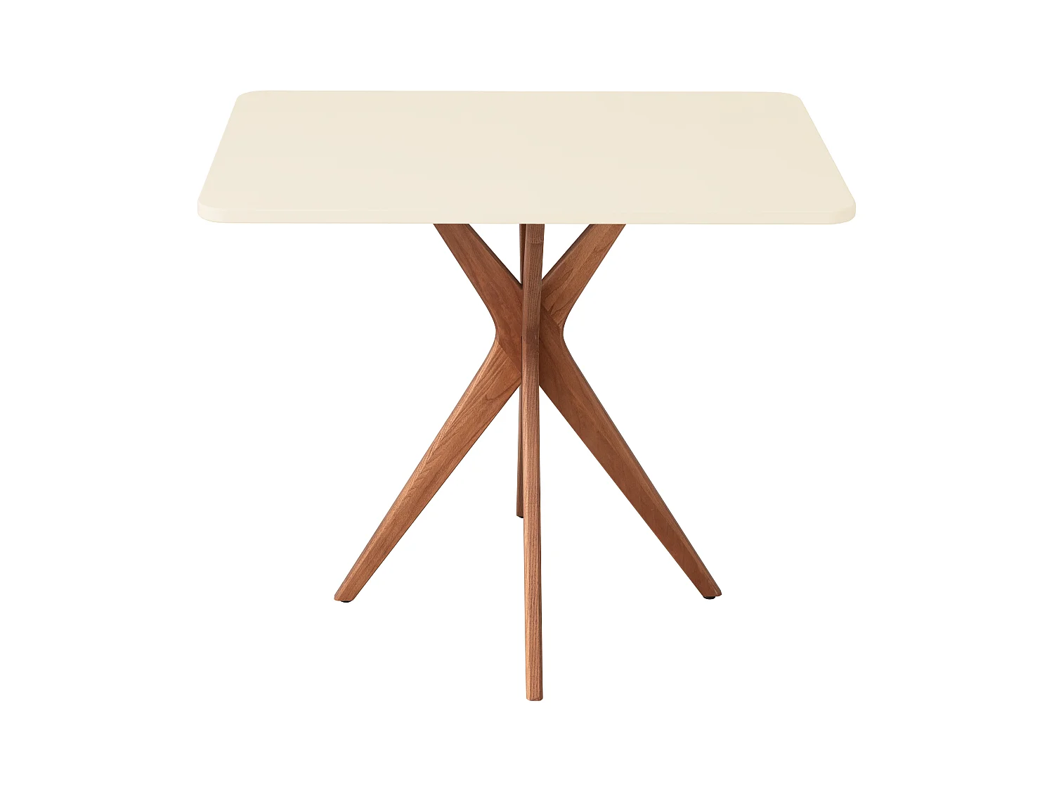 Kleine rechthoekige eettafel Jubi 55x80cm Krijtwit met eiken poten