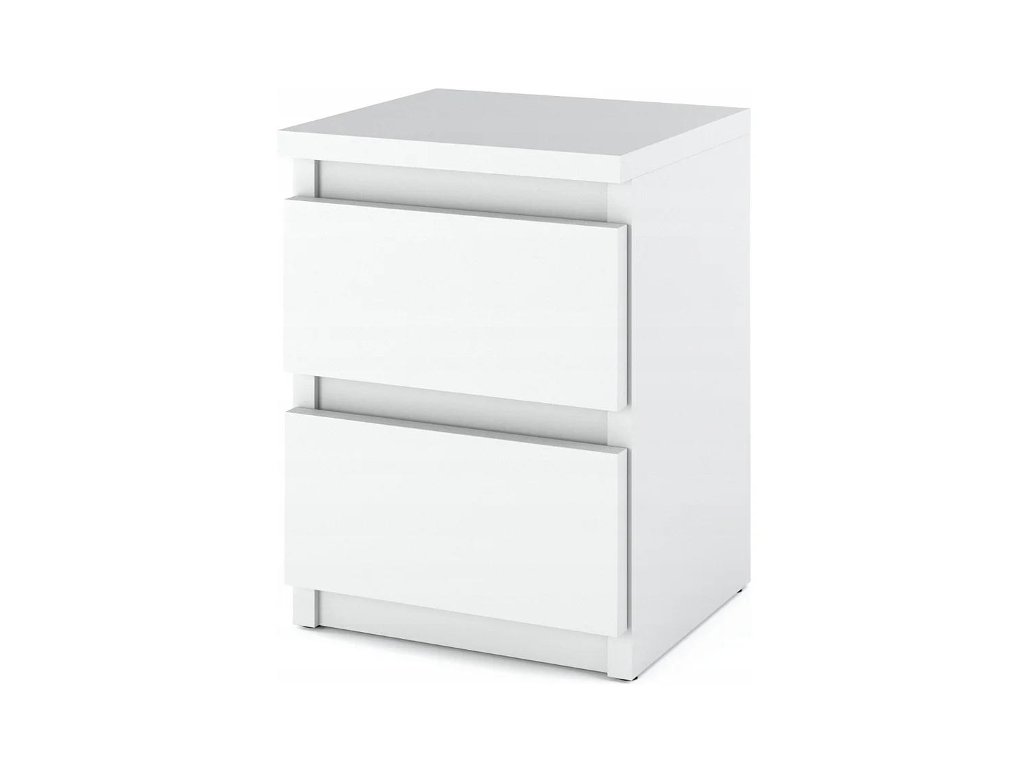 Table de chevet Blanc Mat 30x30x42CM 2 tiroirs -meuble de nuit pour chambre à coucher loft