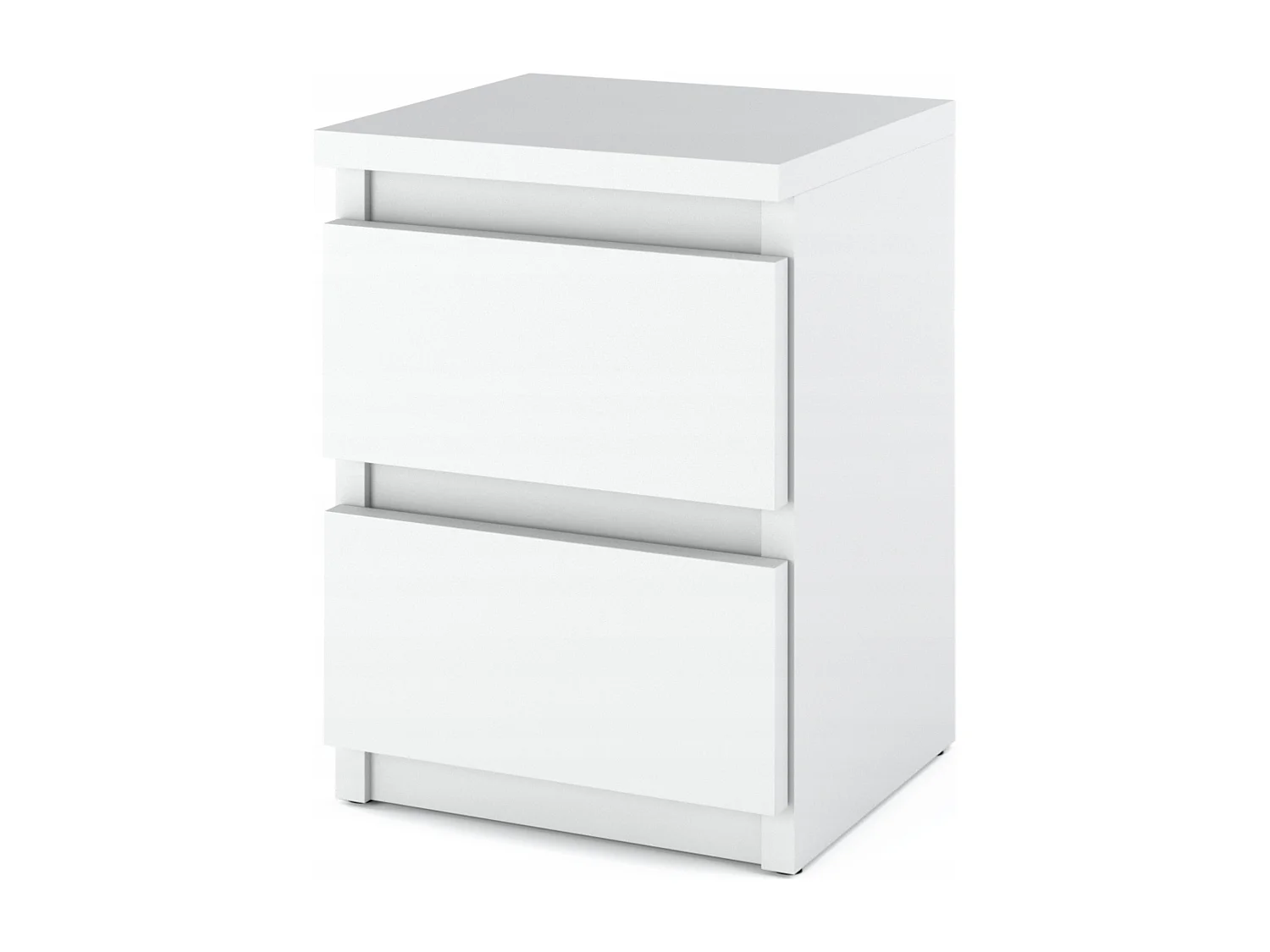 Table de chevet Blanc Mat 30x30x42CM 2 tiroirs -meuble de nuit pour chambre à coucher loft