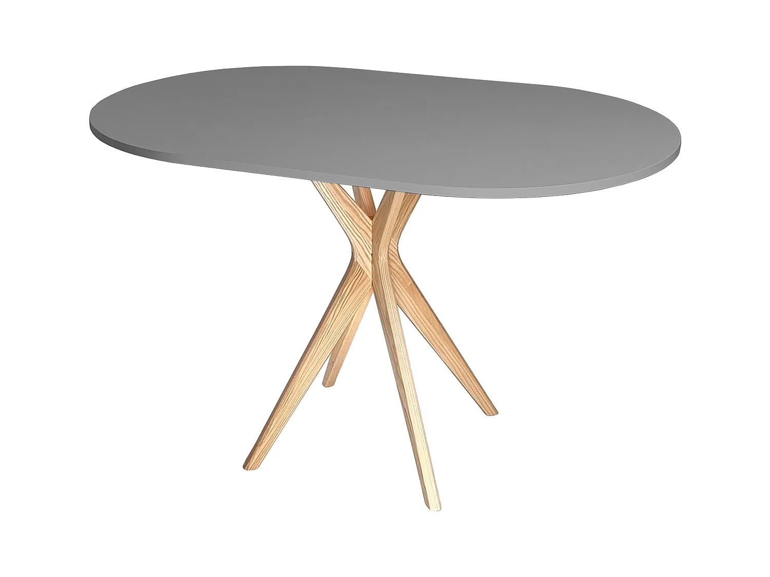 Table à manger ovale 75x100cm Jubi Gris Béton