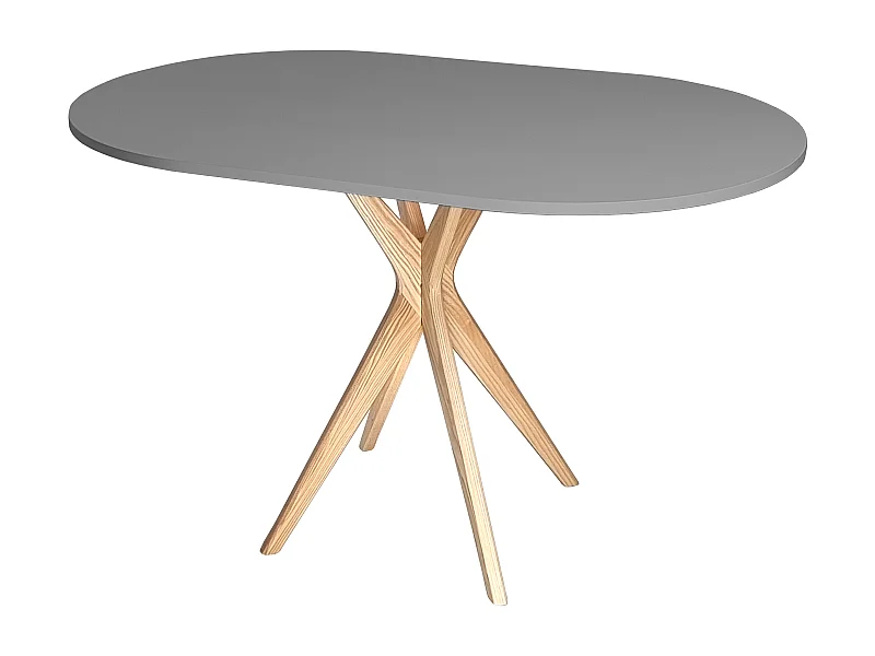 Table à manger ovale 75x100cm Jubi Gris Béton