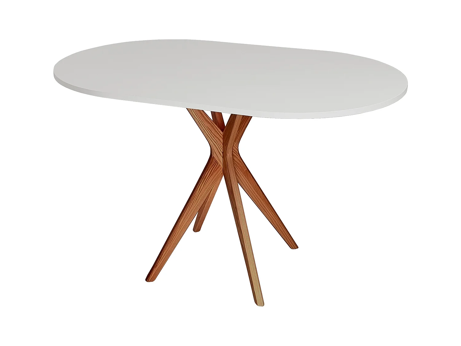 Table à manger ovale 75x100cm Jubi Gris Oerle Chêne