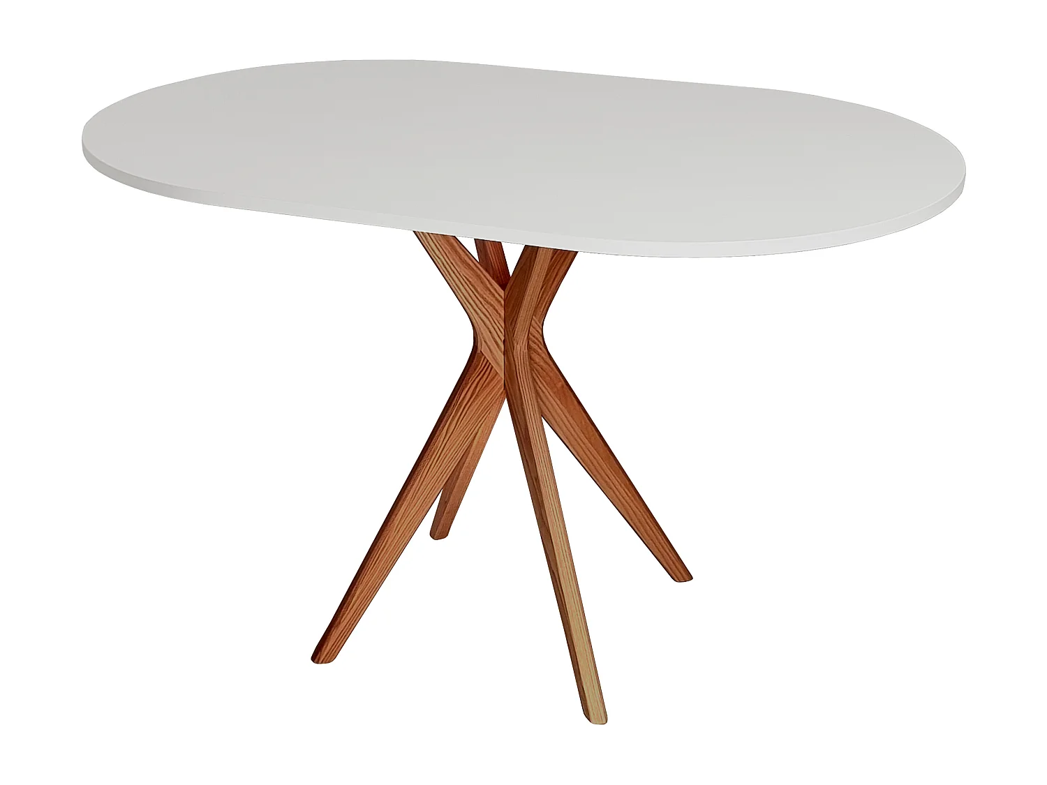 Ovaler Esstisch 75x100cm Jubi Perlgrau Eichenbeinen