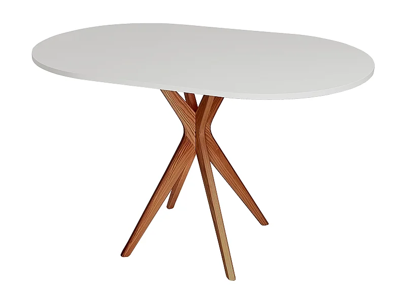 Mesa de comedor ovalada 75x100cm Jubi Gris Perla Roble