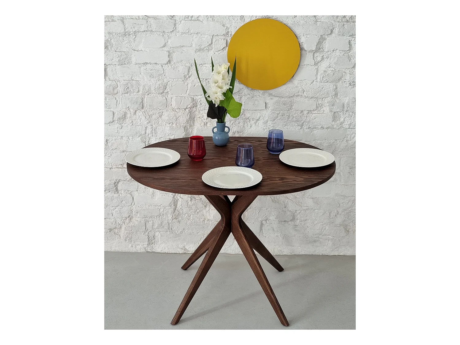 Table à manger ovale 75x100cm Jubi Noyer