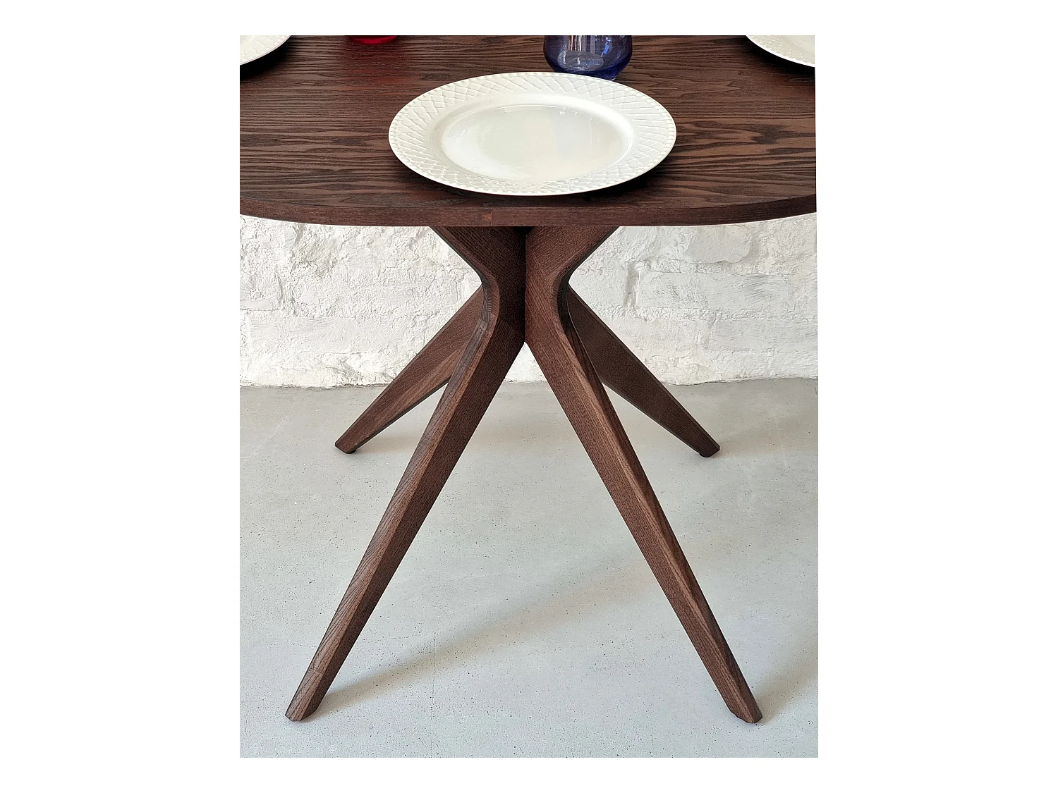 Table à manger ovale 75x100cm Jubi Noyer